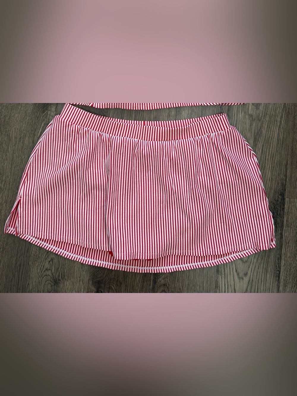 Swim by Cacique Red White Stripe Bathing Suit Skort Size 18